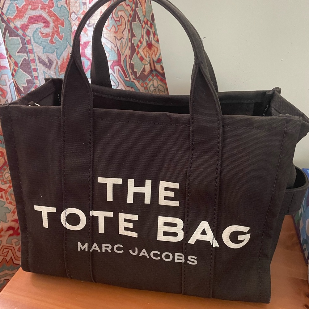 Marc Jacobs Black Tote with White Lettering